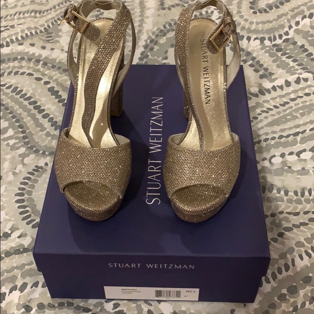 Stuart Weizman Glitter Platform Heels - image 1